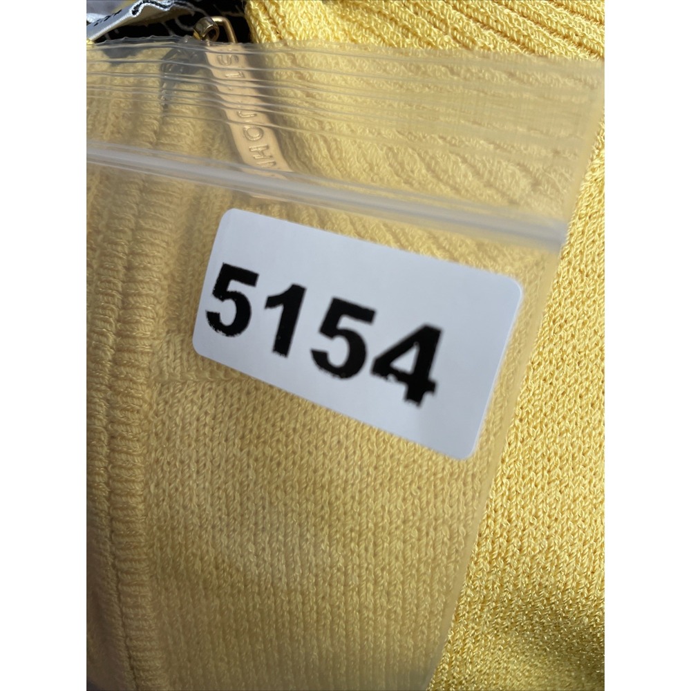 ST JOHN Collection Yellow White Patterned Full Zip Womens Jacket Small - Picture 9 of 9